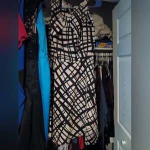 Dress Barn Black and White Geometric Dress